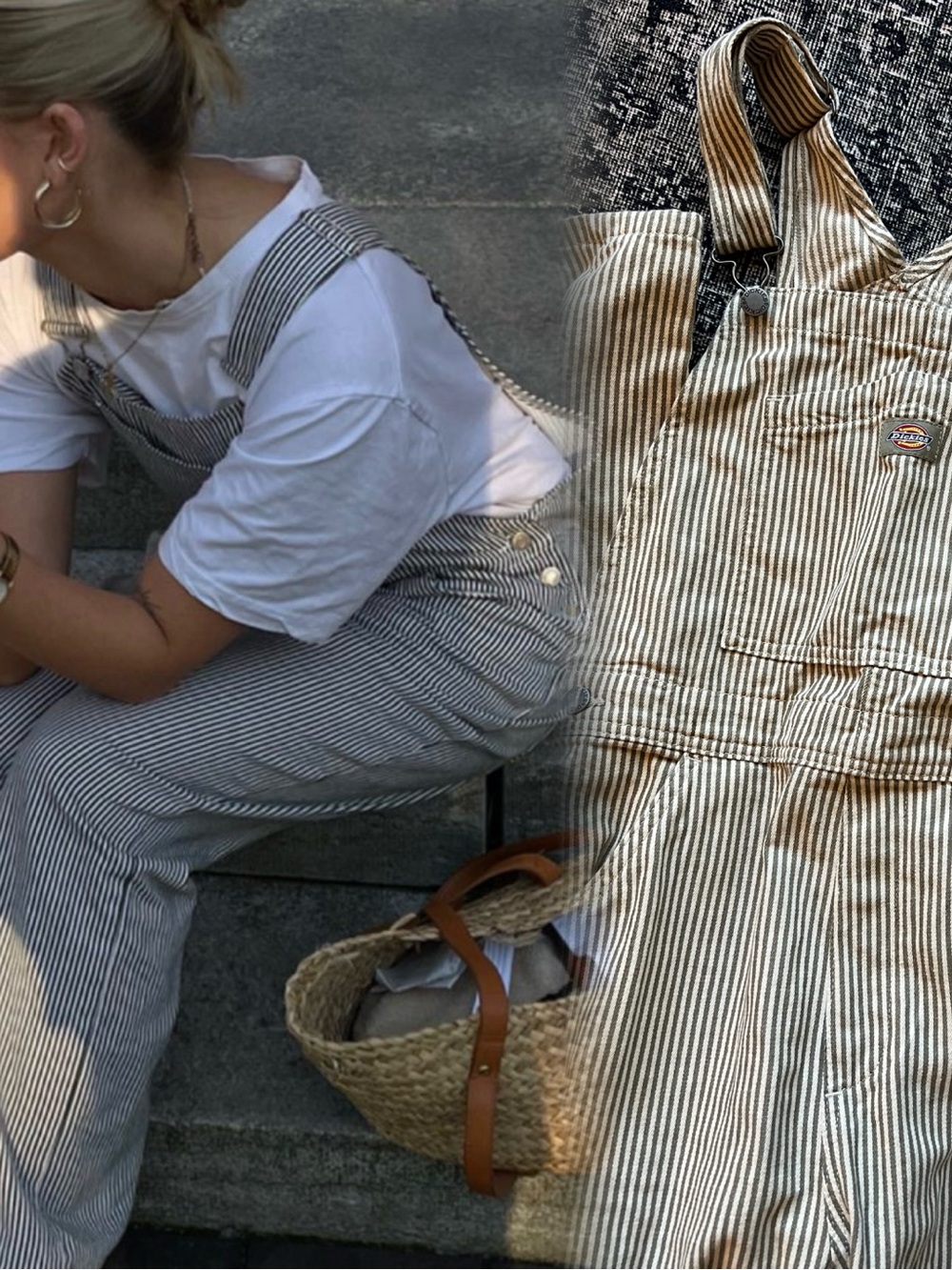 Dickies hickory-stripe overalls